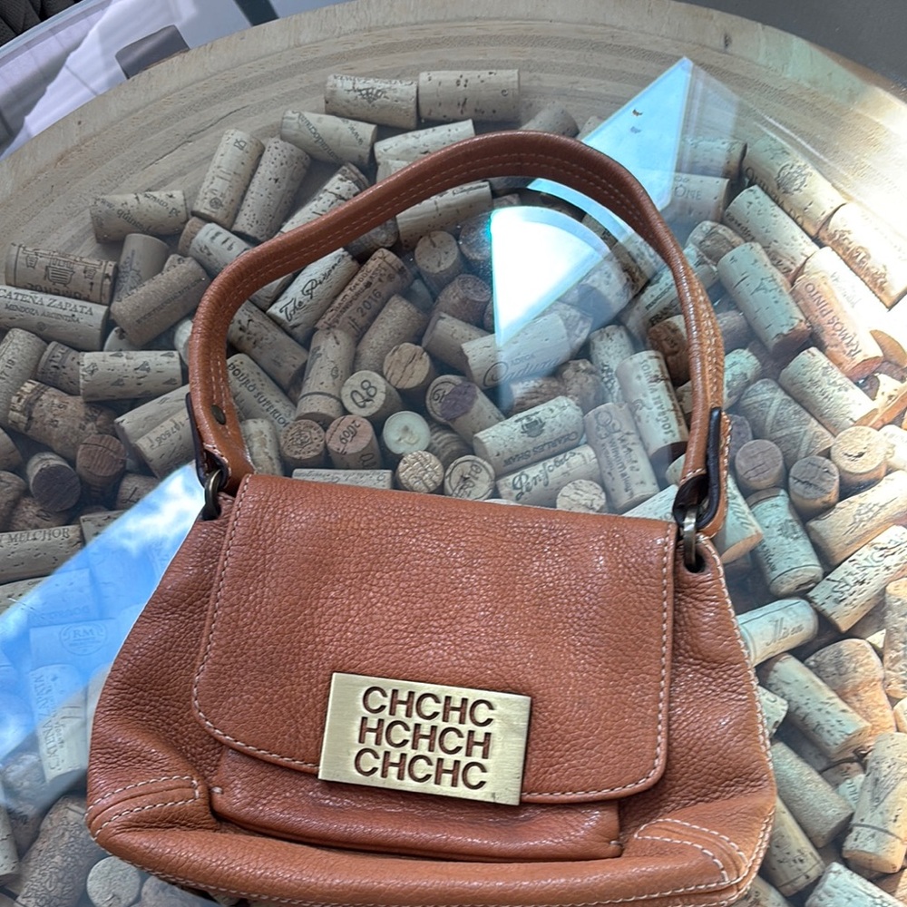 Carolina Herrera Tan Leather Shoulder Bag